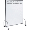 Global Industrial™ Mobile Office Partition Panel with Whiteboard, 48-1/4"W x 63-1/2"H