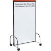 Interion® Deluxe Mobile Office Partition Panel With 2-Sided Whiteboard, 36-1/4"W x 65"H