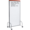 Global Industrial™ Deluxe Mobile Office Partition Panel with Whiteboard, 36-1/4"W x 77"H