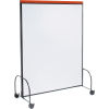 Deluxe Mobile Office Partition Panel with Whiteboard, 48-1/4"W x 65"H
																			