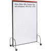 Global Industrial Deluxe Mobile Office Partition Panel, Double-sided Whiteboard, 48-1/4Wx77H