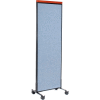 Interion® Mobile Deluxe Office Partition Panel, 24-1/4"W x 76-1/2"H, Blue