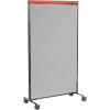 Mobile Deluxe Office Partition Panel, 36-1/4 W x 61-1/2 H, Gray
																			