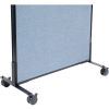 Mobile Deluxe Office Partition Panel, 36-1/4 W x 73-1/2 H, Blue
																			