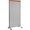 ile Deluxe Office Partition Panel, 36-1/4 W x 73-1/2 H, Gray
																			