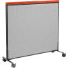 Mobile Deluxe Office Partition Panel, 48-1/4 W x 43-1/2 H, Gray
																			