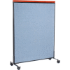 Interion® Mobile Deluxe Office Partition Panel, 48-1/4"W x 64-1/2"H, Blue