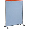 Mobile Deluxe Office Partition Panel, 48-1/4 W x 61-1/2 H, Blue
																			