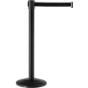 Global Industrial Retractable Belt Barrier, 39" Black Post, 7-1/2' Black Belt - Pkg Qty 2