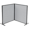 Interion® Freestanding 2-Panel Corner Room Divider, 36-1/4"W x 42"H Panels, Gray