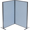 Interion® Freestanding 2-Panel Corner Room Divider, 36-1/4"W x 60"H Panels, Blue