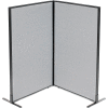 Interion® Freestanding 2-Panel Corner Room Divider, 36-1/4"W x 60"H Panels, Gray