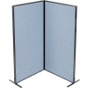 Interion® Freestanding 2-Panel Corner Room Divider, 36-1/4"W x 72"H Panels, Blue