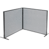 Interion® Freestanding 2-Panel Corner Room Divider, 48-1/4"W x 42"H Panels, Gray