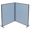 Interion® Freestanding 2-Panel Corner Room Divider, 48-1/4"W x 60"H Panels, Blue