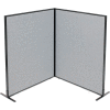 Interion® Freestanding 2-Panel Corner Room Divider, 48-1/4"W x 60"H Panels, Gray