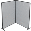 Interion® Freestanding 2-Panel Corner Room Divider, 48-1/4"W x 72"H Panels, Gray