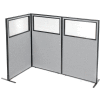 Interion® Freestanding 3-Panel Corner Room Divider w/Partial Window 36-1/4"W x 60"H Panels Gray
