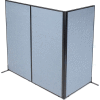 Interion® Freestanding 3-Panel Corner Room Divider, 36-1/4"W x 72"H Panels, Blue