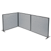 Interion® Freestanding 3-Panel Corner Room Divider, 48-1/4"W x 42"H Panels, Gray