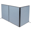 Interion® Freestanding 3-Panel Corner Room Divider, 48-1/4"W x 60"H Panels, Blue