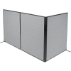 Interion® Freestanding 3-Panel Corner Room Divider, 48-1/4"W x 60"H Panels, Gray