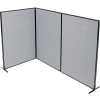 Interion® Freestanding 3-Panel Corner Room Divider, 48-1/4"W x 72"H Panels, Gray