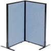 Interion® Freestanding 2-Panel Corner Room Divider, 24-1/4"W x 42"H Panels, Blue