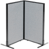 Interion® Freestanding 2-Panel Corner Room Divider, 24-1/4"W x 42"H Panels, Gray