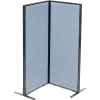 Interion® Freestanding 2-Panel Corner Room Divider, 24-1/4"W x 60"H Panels, Blue