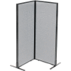Interion® Freestanding 2-Panel Corner Room Divider, 24-1/4"W x 60"H Panels, Gray