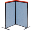 Interion® Deluxe Freestanding 2-Panel Corner Room Divider, 24-1/4"W x 43-1/2"H Panels, Blue