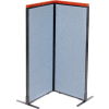 Interion® Deluxe Freestanding 2-Panel Corner Room Divider, 24-1/4"W x 61-1/2"H Panels, Blue