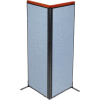Interion® Deluxe Freestanding 2-Panel Corner Room Divider, 24-1/4"W x 73-1/2"H Panels, Blue