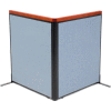 Interion® Deluxe Freestanding 2-Panel Corner Room Divider, 36-1/4"W x 43-1/2"H Panels, Blue