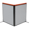Interion® Deluxe Freestanding 2-Panel Corner Room Divider, 36-1/4"W x 43-1/2"H Panels, Gray