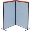 Interion® Deluxe Freestanding 2-Panel Corner Room Divider, 36-1/4"W x 61-1/2"H Panels, Blue