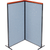 Interion® Deluxe Freestanding 2-Panel Corner Room Divider, 36-1/4"W x 73-1/2"H Panels, Blue