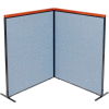Interion® Deluxe Freestanding 2-Panel Corner Room Divider, 48-1/4"W x 61-1/2"H Panels, Blue