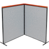 Interion® Deluxe Freestanding 2-Panel Corner Room Divider, 48-1/4"W x 61-1/2"H Panels, Gray