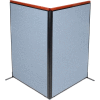 Interion® Deluxe Freestanding 2-Panel Corner Room Divider, 48-1/4"W x 73-1/2"H Panels, Blue