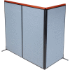 Interion® Deluxe Freestanding 3-Panel Corner Room Divider, 36-1/4"W x 73-1/2"H Panels, Blue