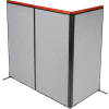 Interion® Deluxe Freestanding 3-Panel Corner Room Divider, 36-1/4"W x 73-1/2"H Panels, Gray