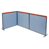 Interion® Deluxe Freestanding 3-Panel Corner Room Divider, 48-1/4"W x 43-1/2"H Panels, Blue