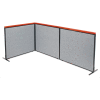 Interion® Deluxe Freestanding 3-Panel Corner Room Divider, 48-1/4"W x 43-1/2"H Panels, Gray