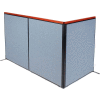 Interion® Deluxe Freestanding 3-Panel Corner Room Divider, 48-1/4"W x 61-1/2"H Panels, Blue