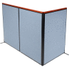 Interion® Deluxe Freestanding 3-Panel Corner Room Divider, 48-1/4"W x 73-1/2"H Panels, Blue