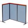Interion® Deluxe Freestanding 3-Panel Corner Room Divider, 24-1/4"W x 43-1/2"H Panels, Blue