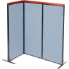 Interion® Deluxe Freestanding 3-Panel Corner Room Divider, 24-1/4"W x 61-1/2"H Panels, Blue