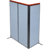 Interion® Deluxe Freestanding 3-Panel Corner Room Divider, 24-1/4"W x 73-1/2"H Panels, Blue
